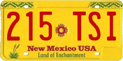 NM license plate 215TSI