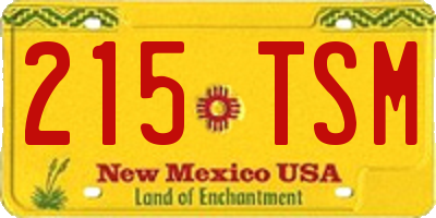 NM license plate 215TSM
