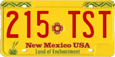 NM license plate 215TST