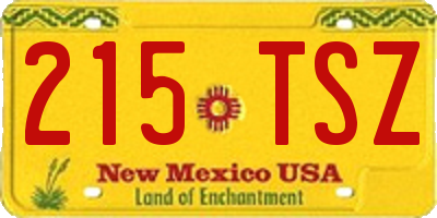 NM license plate 215TSZ