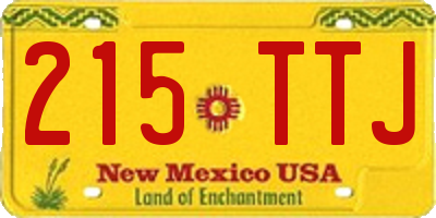 NM license plate 215TTJ
