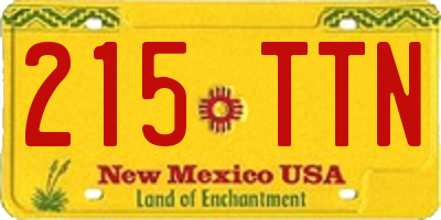 NM license plate 215TTN
