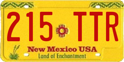 NM license plate 215TTR
