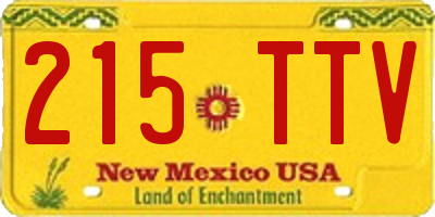 NM license plate 215TTV