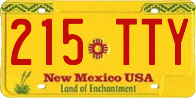 NM license plate 215TTY