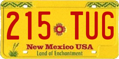 NM license plate 215TUG