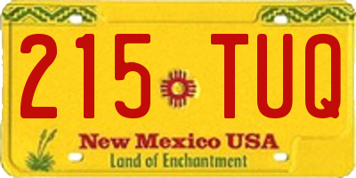 NM license plate 215TUQ