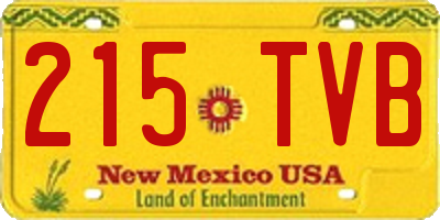 NM license plate 215TVB
