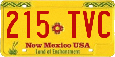 NM license plate 215TVC