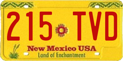 NM license plate 215TVD