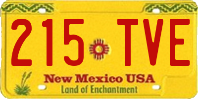 NM license plate 215TVE