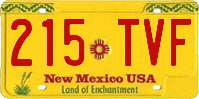 NM license plate 215TVF
