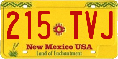 NM license plate 215TVJ