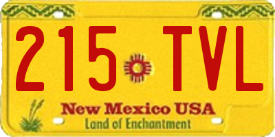 NM license plate 215TVL