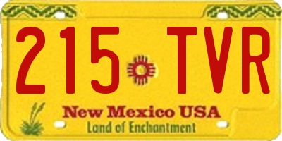 NM license plate 215TVR