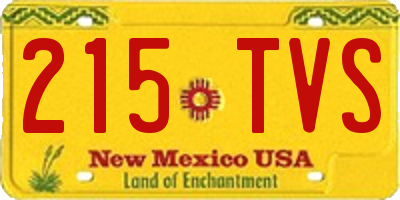 NM license plate 215TVS