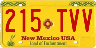 NM license plate 215TVV