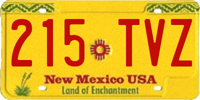 NM license plate 215TVZ