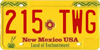 NM license plate 215TWG