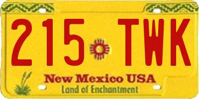 NM license plate 215TWK