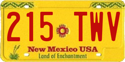 NM license plate 215TWV