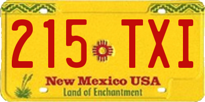 NM license plate 215TXI