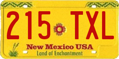 NM license plate 215TXL
