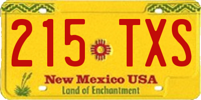 NM license plate 215TXS