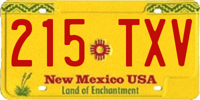 NM license plate 215TXV