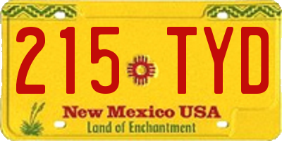 NM license plate 215TYD