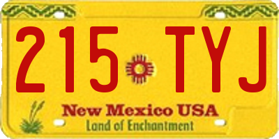 NM license plate 215TYJ