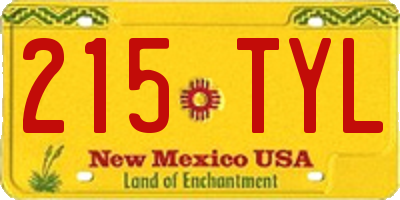 NM license plate 215TYL