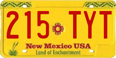 NM license plate 215TYT