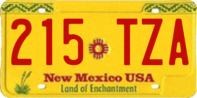 NM license plate 215TZA