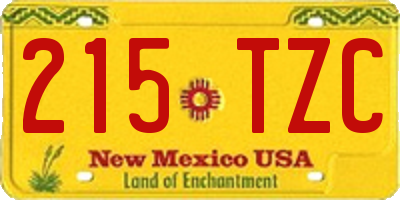 NM license plate 215TZC