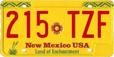 NM license plate 215TZF