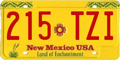 NM license plate 215TZI