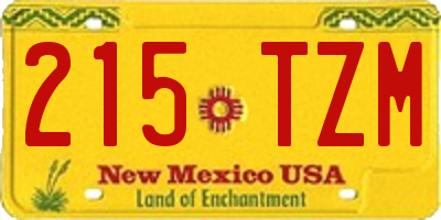 NM license plate 215TZM