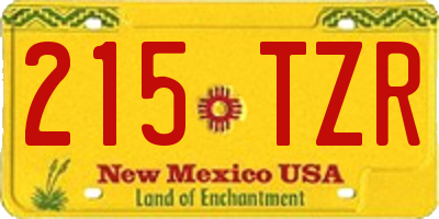 NM license plate 215TZR