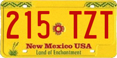 NM license plate 215TZT