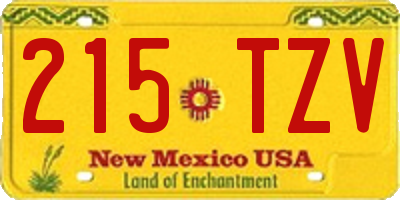 NM license plate 215TZV