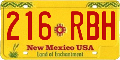 NM license plate 216RBH
