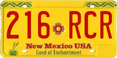 NM license plate 216RCR