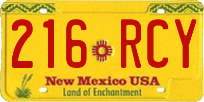 NM license plate 216RCY
