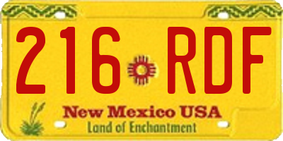 NM license plate 216RDF