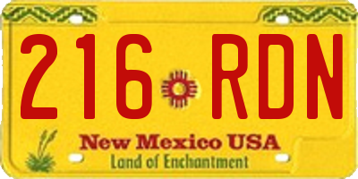 NM license plate 216RDN