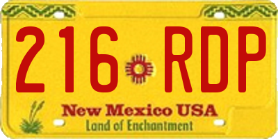NM license plate 216RDP