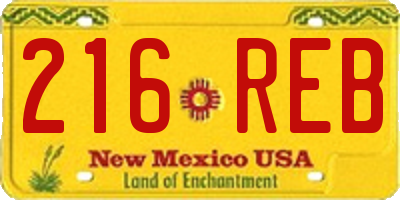 NM license plate 216REB