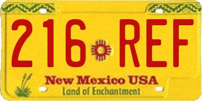 NM license plate 216REF