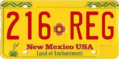 NM license plate 216REG